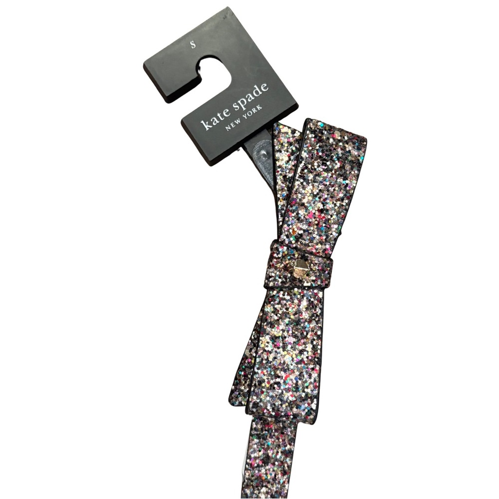 Kate Spade New York $58 Multicolor Glitter Bow Belt NWT Small sparkly preppy